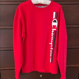 Champion Men’s Bold Red Crew Neck Sweatshirt